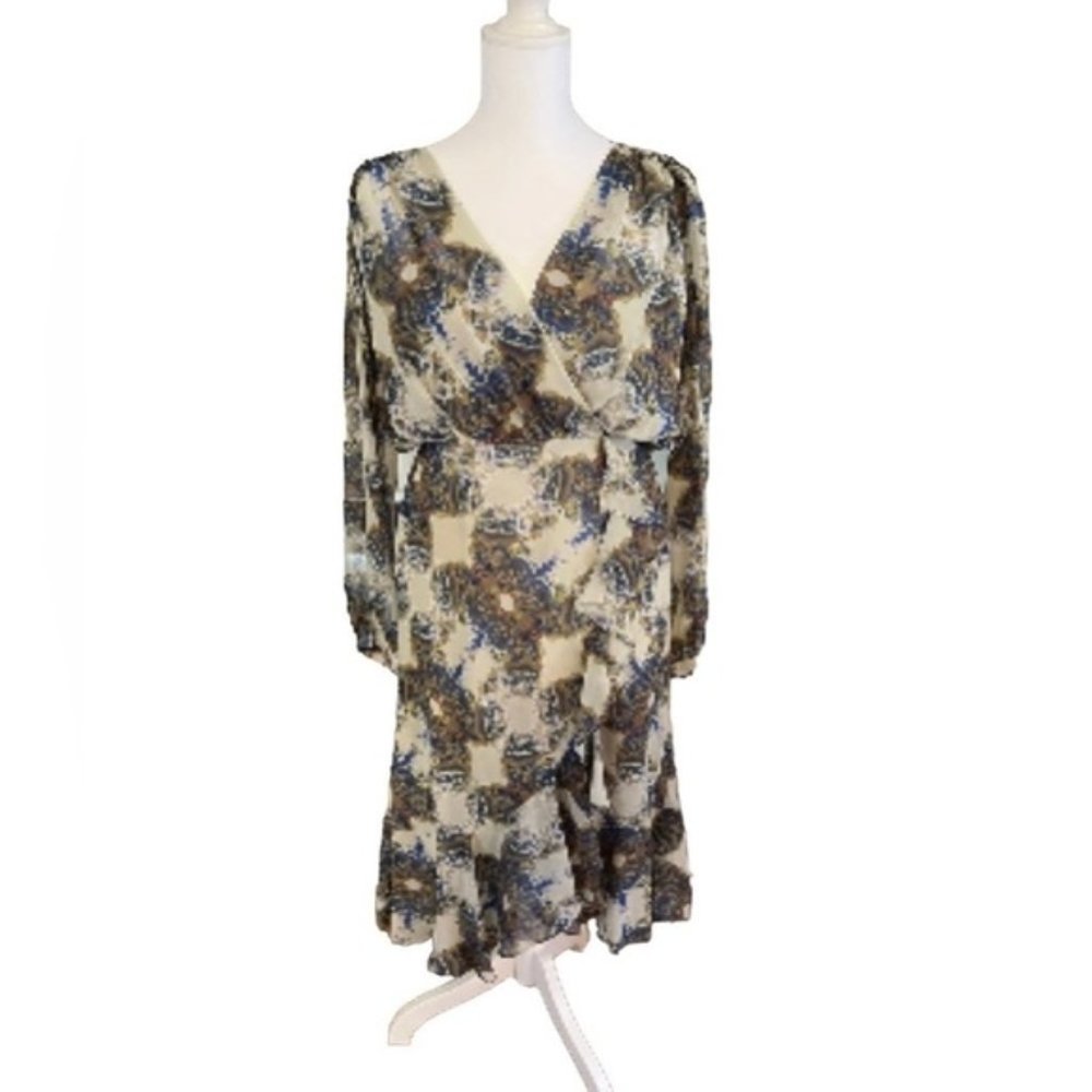 12th Street Cynthia Vincent Abstract Floral Dressruffles Size Medium
